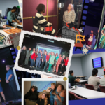 Entrepreneurs and creatives collaborating on a digital media project at JDS Studio