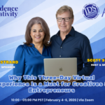 Participants engaged in an interactive virtual workshop on confidence, creativity, and visibility, connecting from home via their computers.