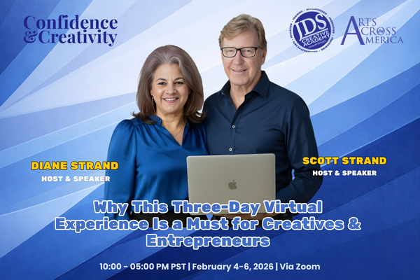 Participants engaged in an interactive virtual workshop on confidence, creativity, and visibility, connecting from home via their computers.